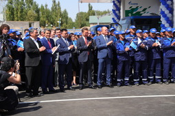 На церемонии открытия АГНКС в с. Ленинское. Фото сайта kyrgyzstan.gazprom.ru